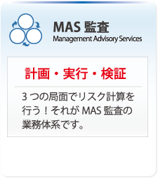 MAS監査｜計画・実行・検証。3つの局面でリスク計算を行う！それがMAS監査の業務体系です。